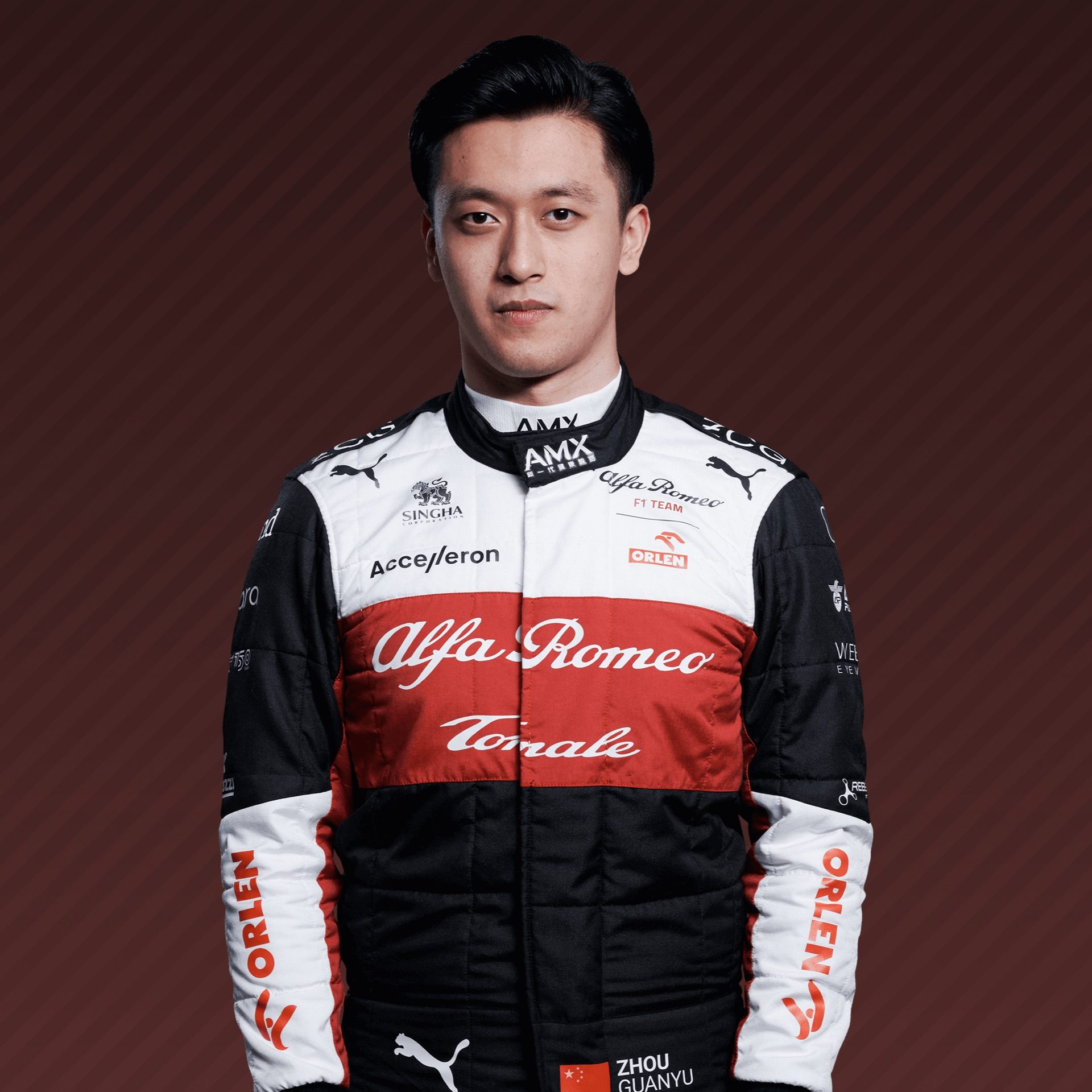 Foto do piloto Zhou Guanyu